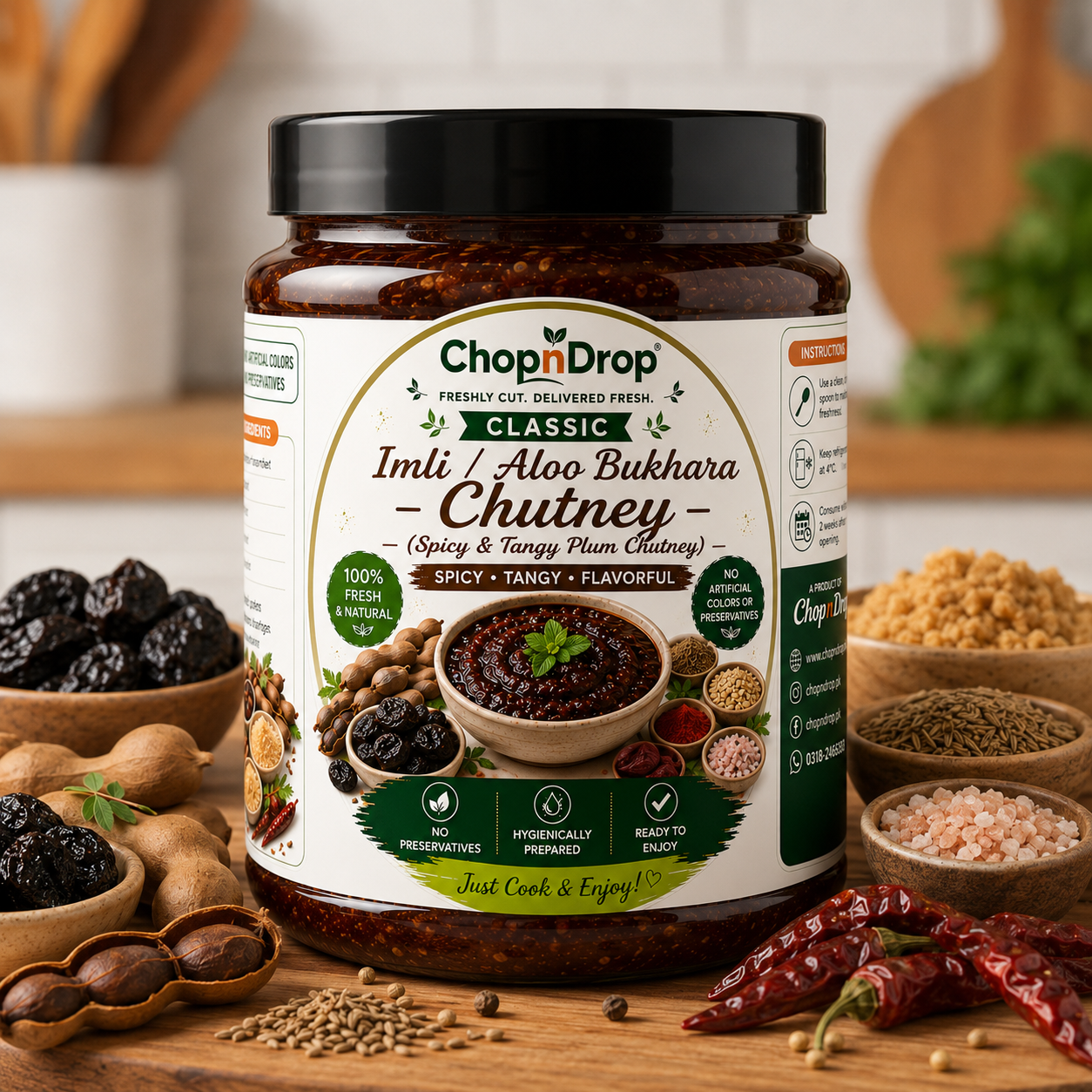 ChopnDrop Premium Imli & Aloo Bukhara Chutney – Spicy & Tangy Plum Chutney