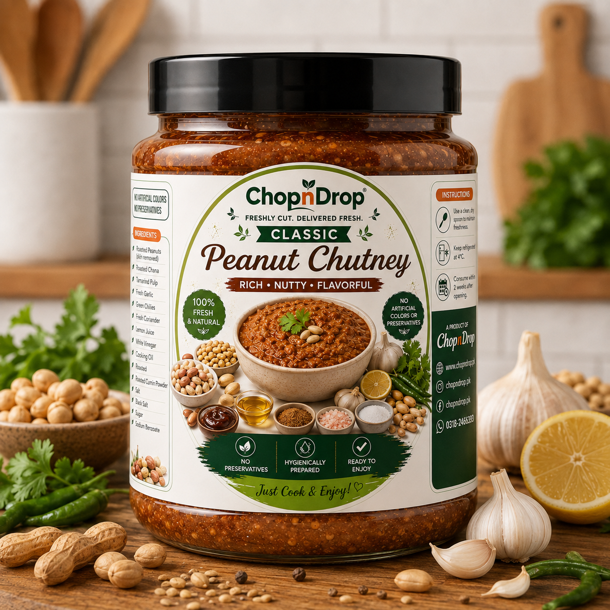 ChopnDrop Premium Peanut Chutney – Roasted Peanut Chutney