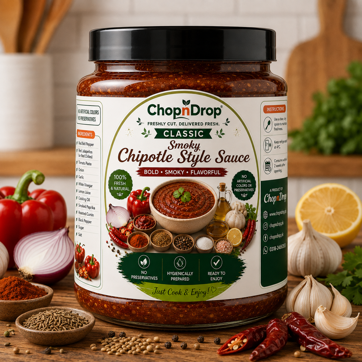 ChopnDrop Classic Smoky Chipotle Style Sauce – Smoky, Spicy & Tangy