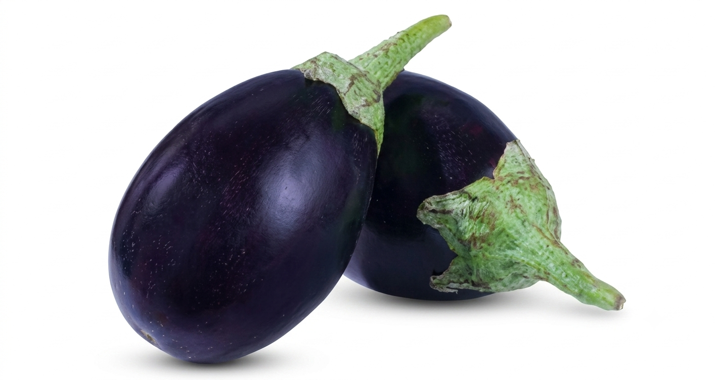 Fresh Round Brinjal (Gol Baingan)-(500g)