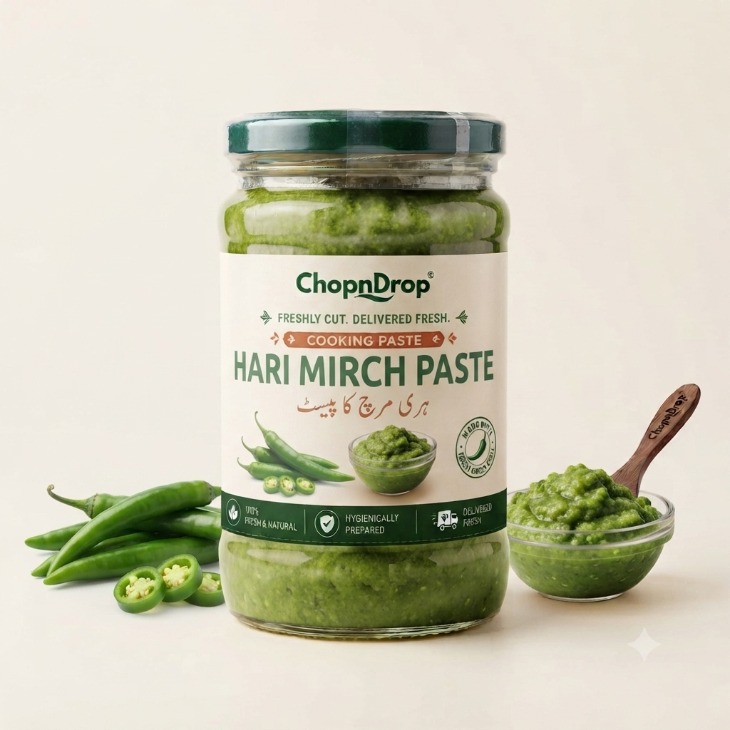 ChopnDrop Premium Green Chili Paste – Fresh Cooking Paste | 300g
