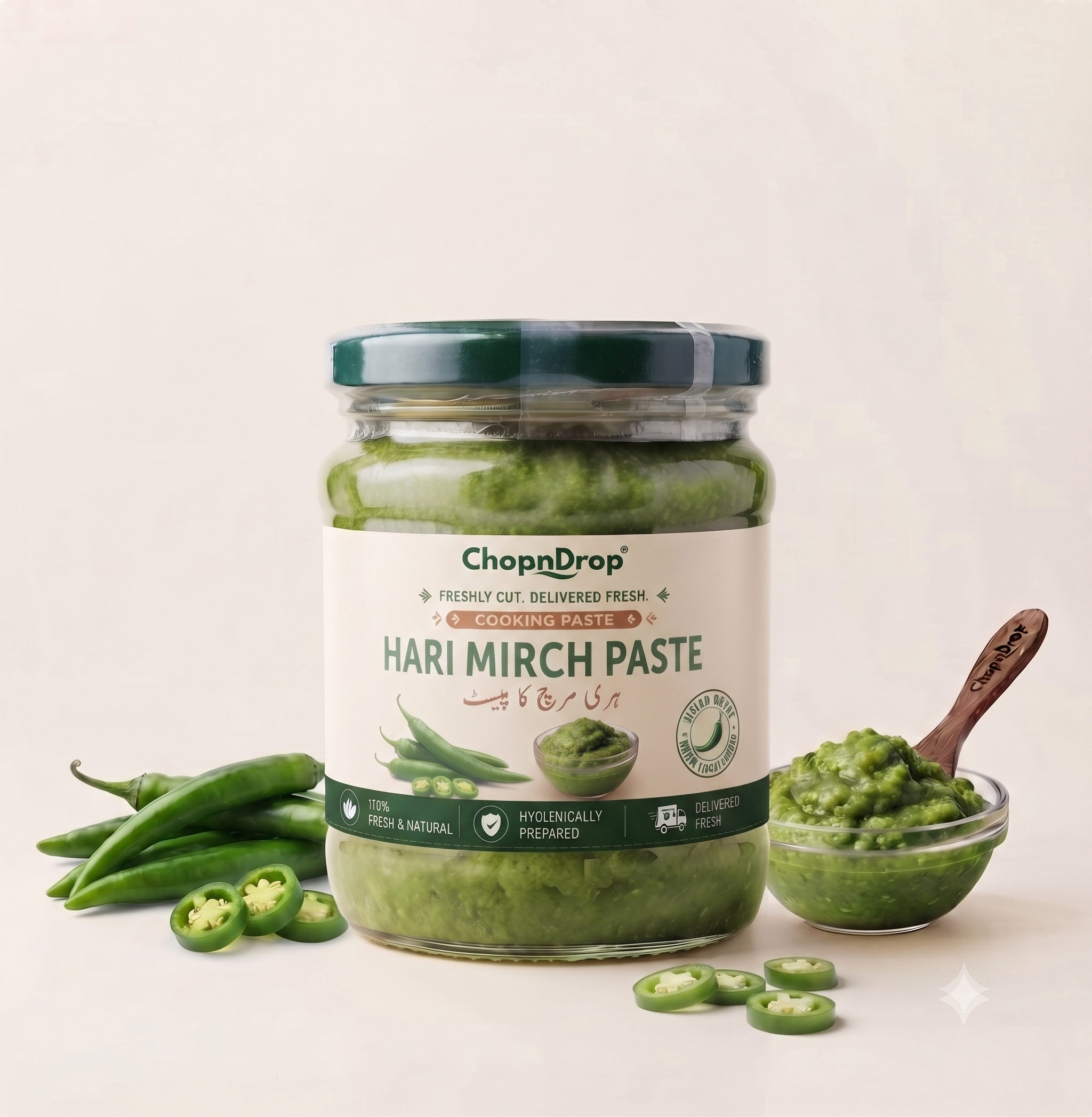 ChopnDrop Premium Green Chili Paste – Fresh Cooking Paste