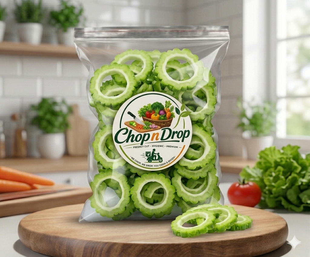 Fresh Sliced Bitter Gourd (Karela) – Ready to Cook (250g)